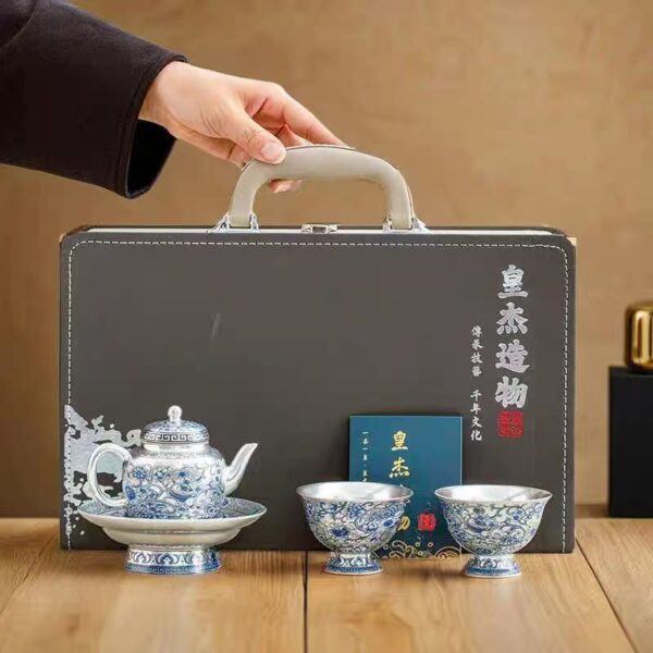 High-End Scroll-Leaf Lotus Tea Pot Set