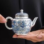 High-End Scroll-Leaf Lotus Tea Pot Set