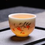 White jade porcelain kung fu tea cup for home office living room reception tea drinking cup ceramic tea set cup set