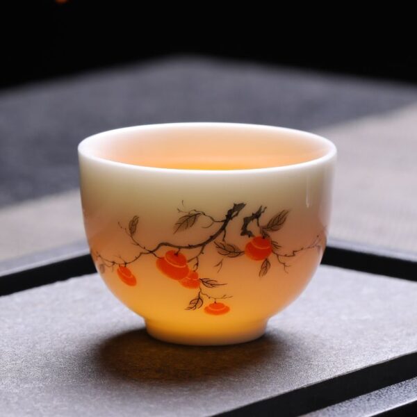 White jade porcelain kung fu tea cup for home office living room reception tea drinking cup ceramic tea set cup set