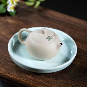 Yixing original ore white clay purple sand pot handmade peony Xishi pot purple sand teapot high-end daily tea set