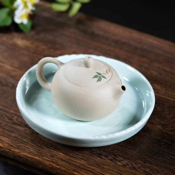 Yixing original ore white clay purple sand pot handmade peony Xishi pot purple sand teapot high-end daily tea set