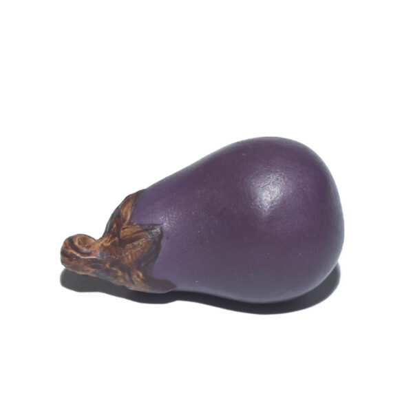 Yixing purple sand eggplant tea pet handmade bionic plants vegetables fruits purple qi eastward tea set ornaments sculpture