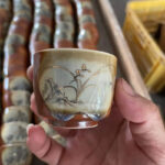 Clear water firewood glaze tea cup single kiln-changed ceramic tea cup Chinese retro host cup Kung Fu tea set single cup