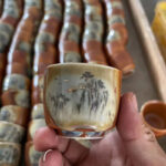 Clear water firewood glaze tea cup single kiln-changed ceramic tea cup Chinese retro host cup Kung Fu tea set single cup