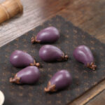 Yixing purple sand eggplant tea pet handmade bionic plants vegetables fruits purple qi eastward tea set ornaments sculpture