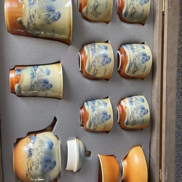 Clear water firewood glaze tea cup single kiln-changed ceramic tea cup Chinese retro host cup Kung Fu tea set single cup