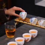 White jade porcelain kung fu tea cup for home office living room reception tea drinking cup ceramic tea set cup set