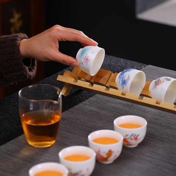White jade porcelain kung fu tea cup for home office living room reception tea drinking cup ceramic tea set cup set