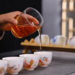 White jade porcelain kung fu tea cup for home office living room reception tea drinking cup ceramic tea set cup set
