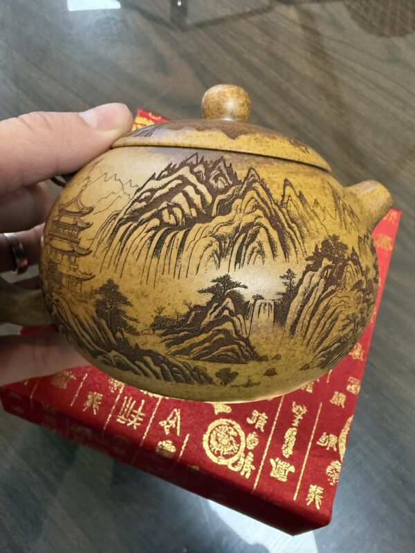 Yixing Purple Clay Teapot – Handcrafted Landscape Design