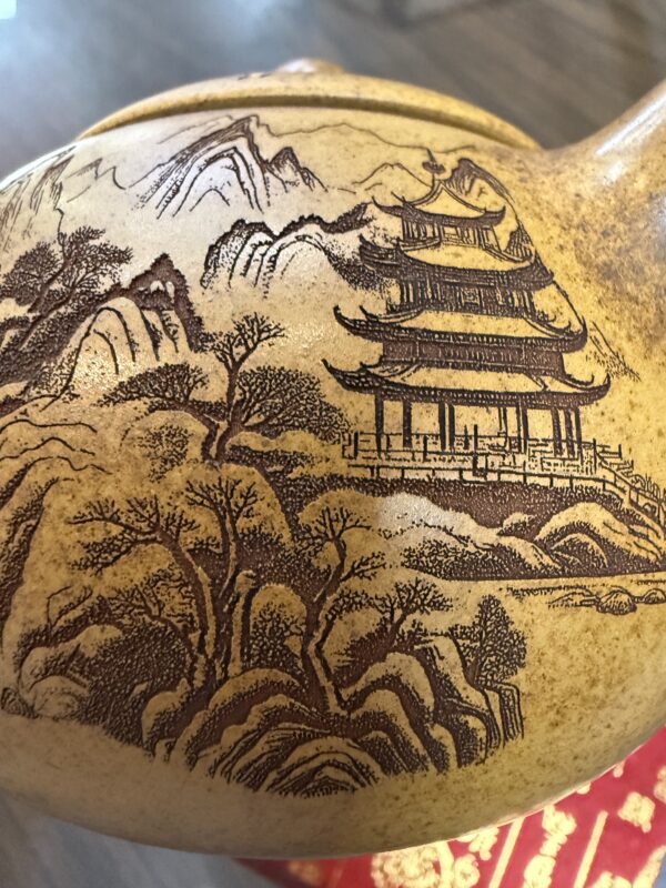 Yixing Purple Clay Teapot – Handcrafted Landscape Design