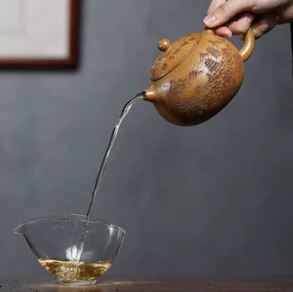 Yixing Purple Clay Teapot – Handcrafted Landscape Design