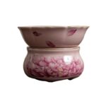 Peony Elegance" Ru Ware Ceramic Tea Strainer Set - Pink Floral Infuser with Drip Base