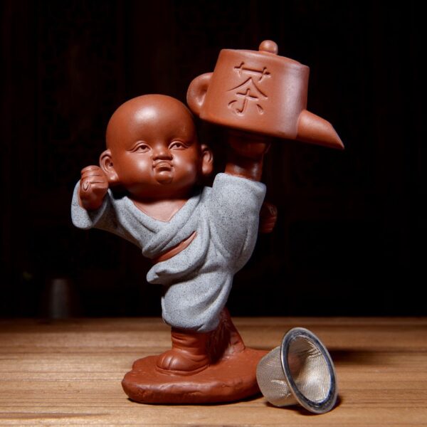 Zen Monk Lazy Tea Infuser - Creative Rotating Automatic Tea Strainer Set