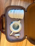 Serene Peaks Porcelain Gongfu Tea Set with Premium Leather Travel Case