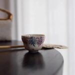 Wisteria Porcelain Tea Set with Hydrangea Tray, Complete Kung Fu Teapot and 2 Cups Travel Set with Brocade Bag, Elegant Tea Gift Set