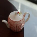 Complete Chinese Porcelain Gongfu Tea Set with Travel Case - 1 Teapot, 2 High-Footed Cups, Glass Bei, Dry Brew Tray, & Wrapped Tea Towel